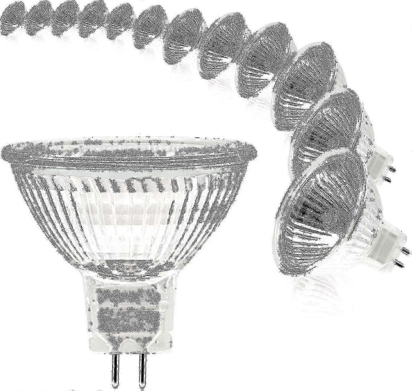 調光可能な 12V 20W MR16 ハロゲン スポット ライト 電球 ウォーム ホワイト 2700K、12 個入り