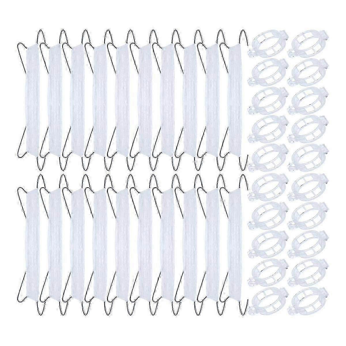 40pcs Tomato Support Hooks with String, Plant Clips & Holders for Vine Tomatoes, Garden Stakes & Vegetable Support Clips