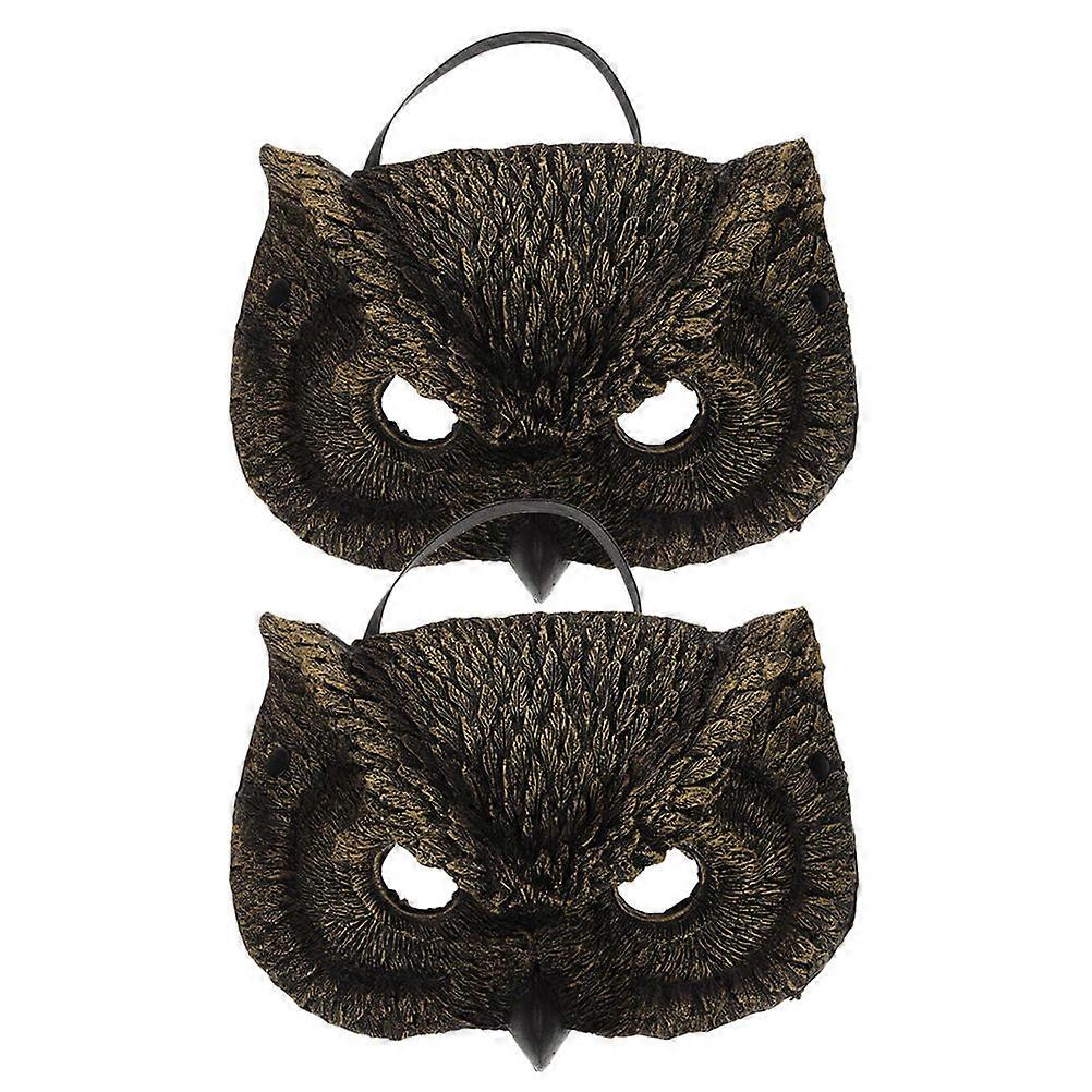 Half Face Owl Mask Halloween Accessory Foam 2Pack