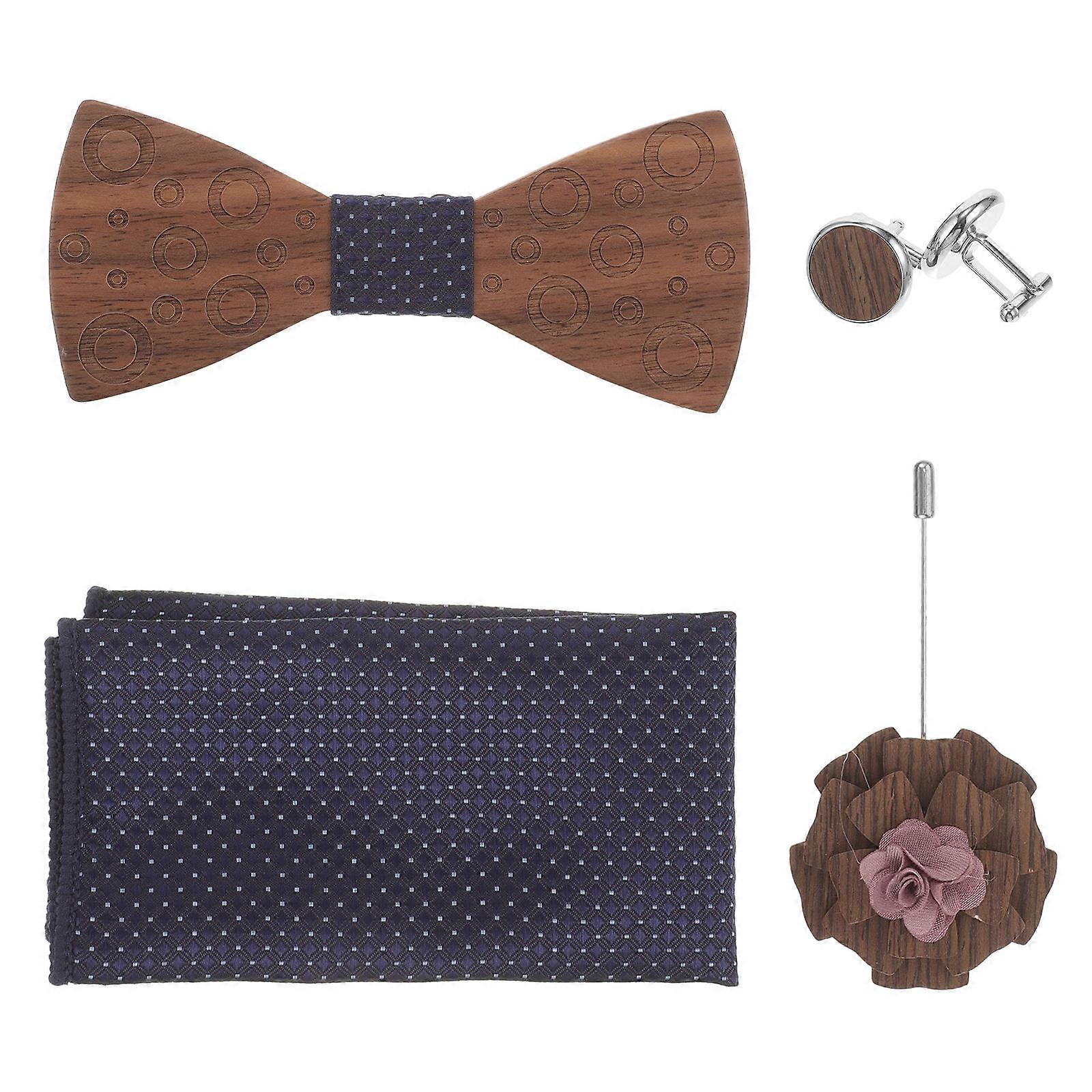 Classical Bow Ties For Men With Pocket Square And Cufflinks 1Set