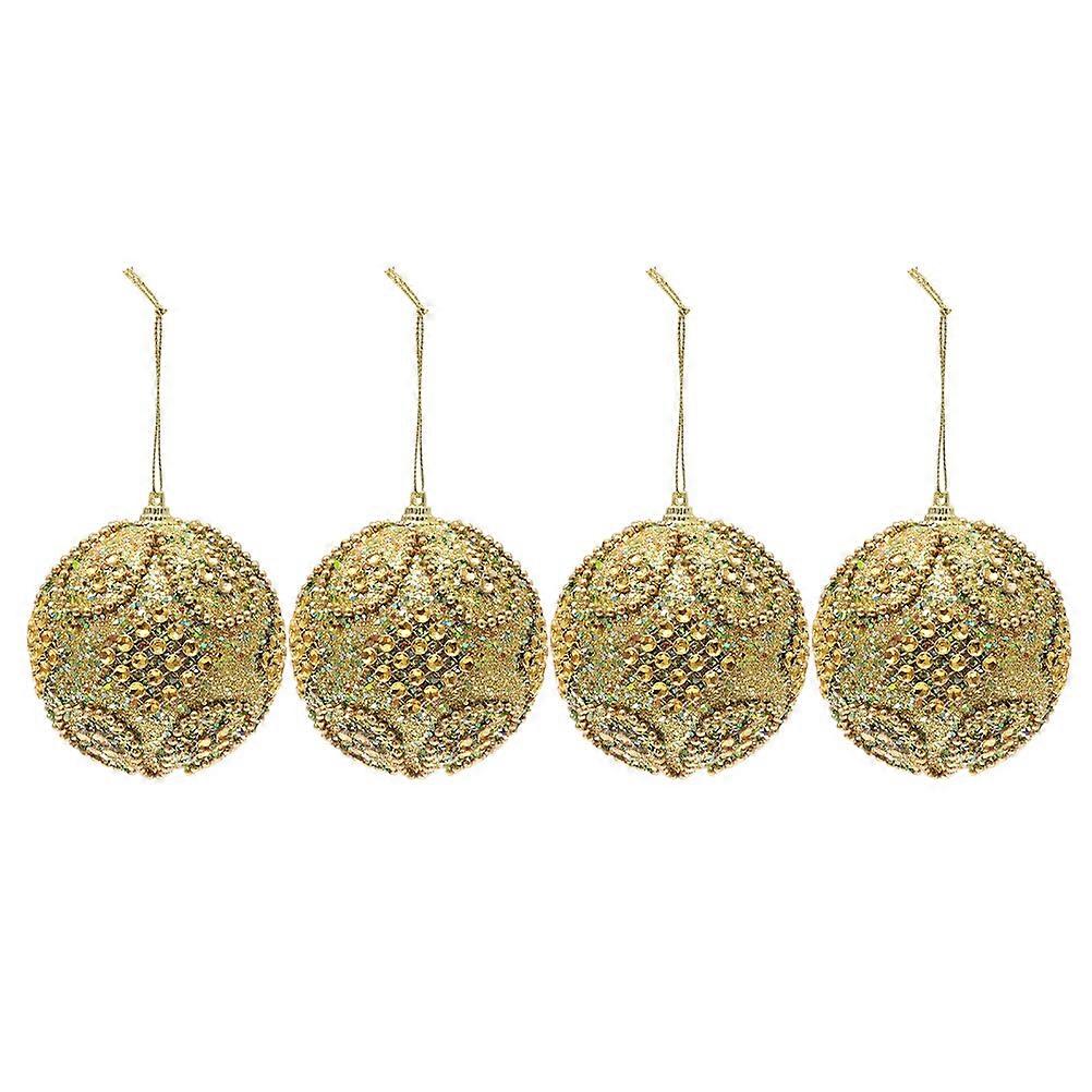 Home Decoration Ornaments For Decorating Synthetic Material Christmas Tree Pendants 8x8x8cm Round 4Pcs