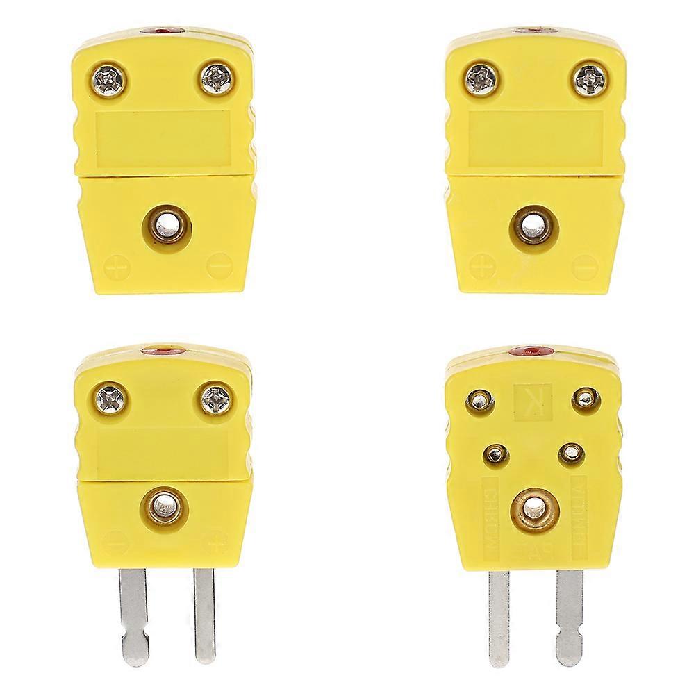 Plugs Electric Wire Connectors K Type Thermocouple Wire Connectors Industrial Use Technicians Contact Connection 4Pcs