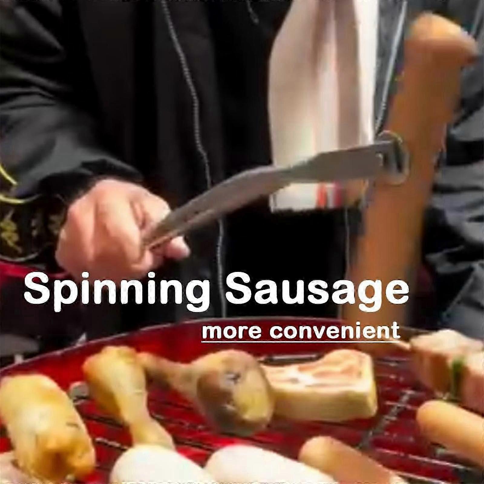 ملقط خراطة سجق شواء ، ملقط سجق من الفولاذ المقاوم للصدأ ، ملقط مطبخ بمقبض طويل لتحويل لحم الخنزير المقدد ستيك لحم الخضار