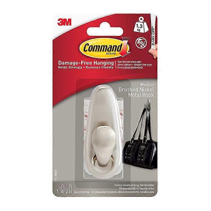 Command FC12-BN Medium Metal Hook Brushed Nickel 1.3kg