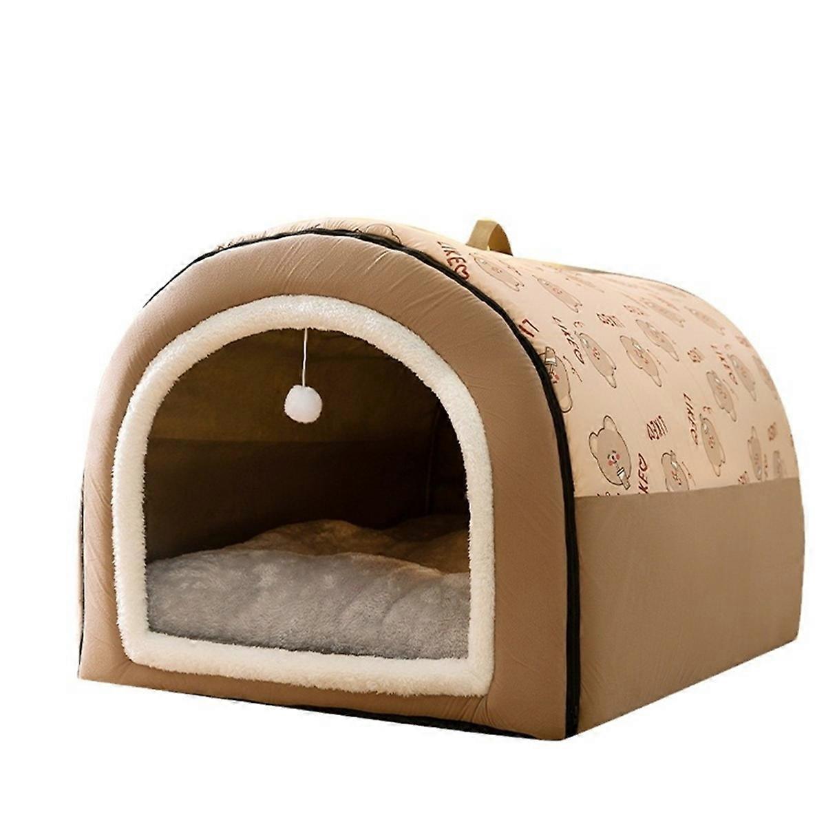 Chien d’hiver chenil chaud chien maison tapis détachable lavable chiens lit nid tente de sommeil profond pour chiens de taille moyenne grande maison m