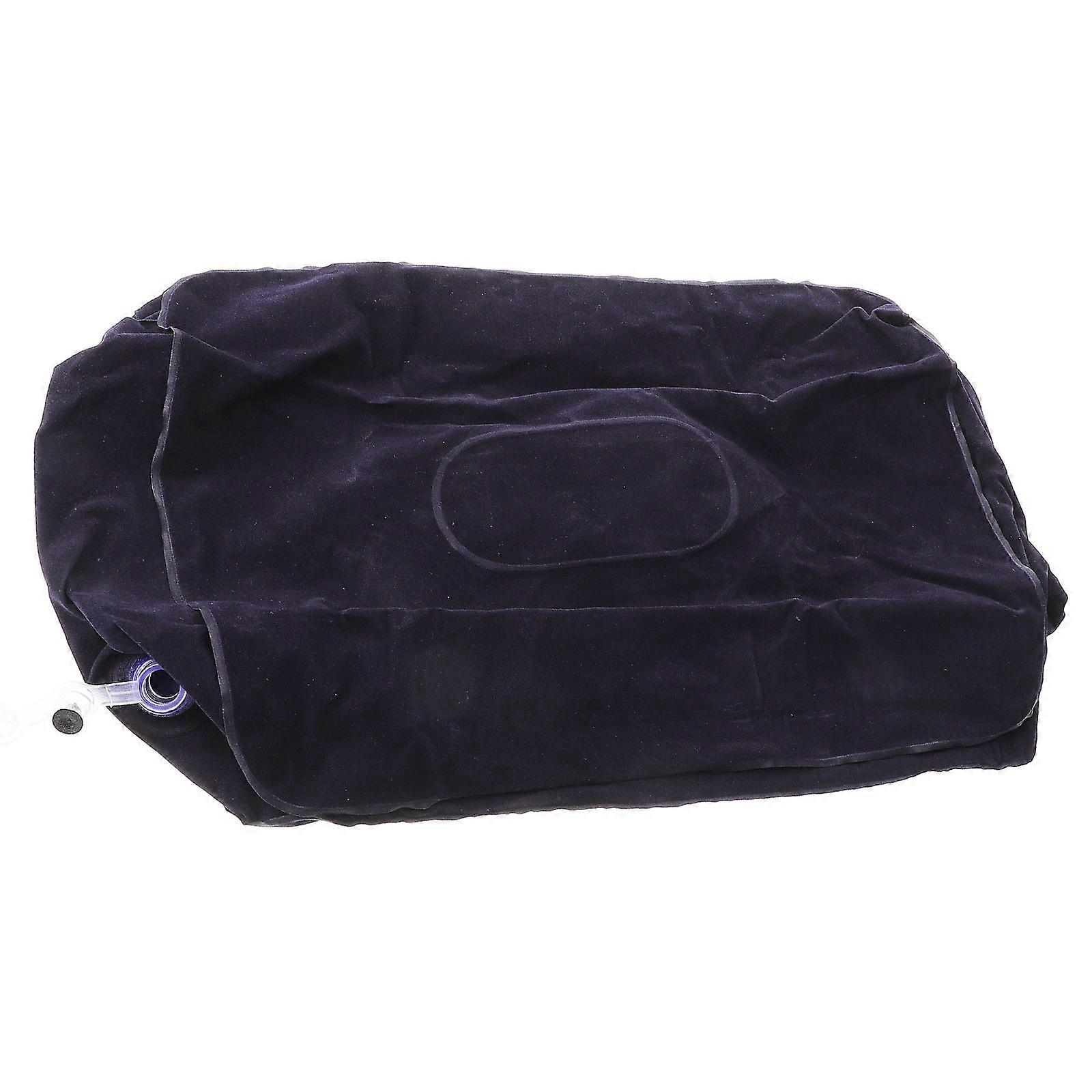 Inflatable Footrest Foldable Airplane Footrest for Resting Dark Blue