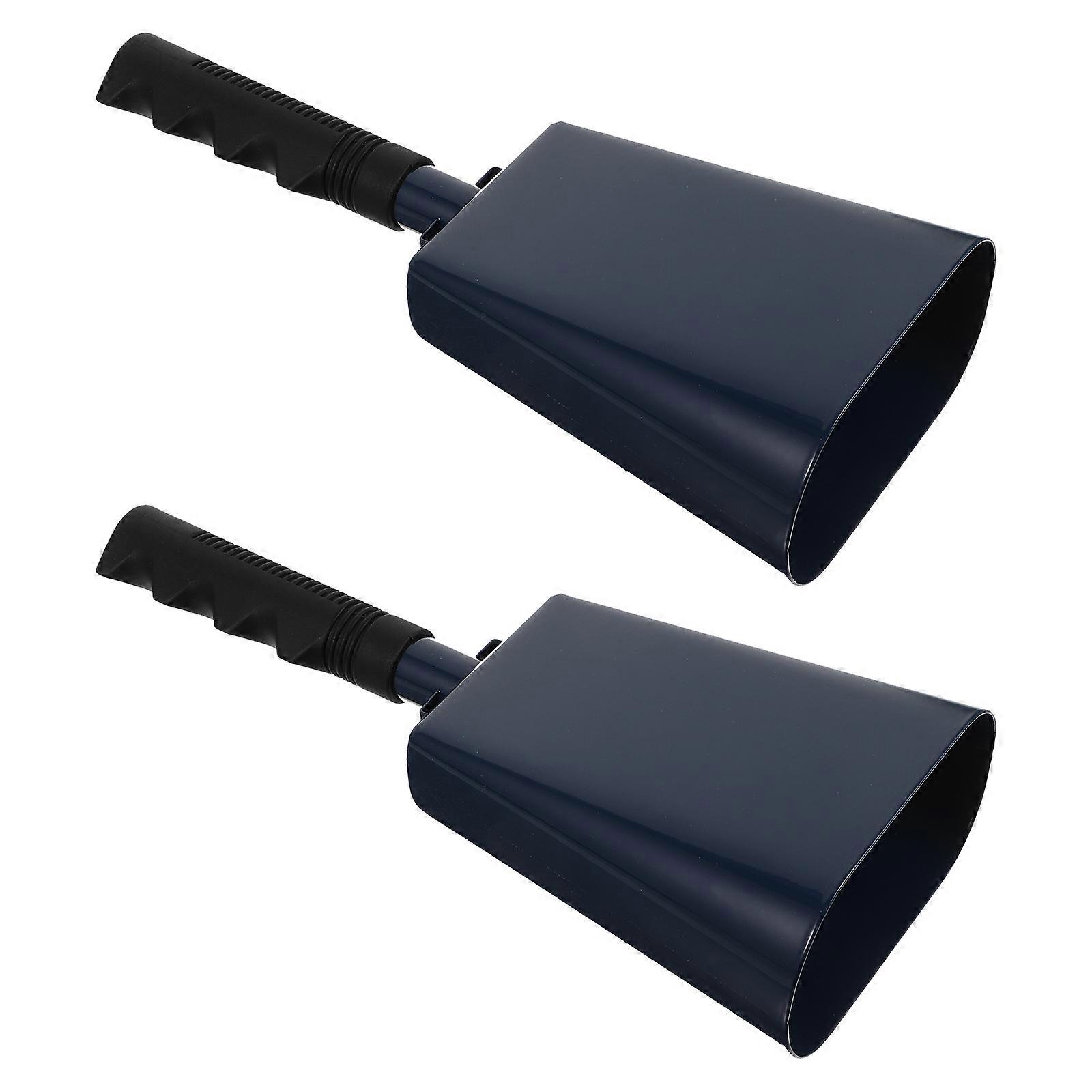Teaching Rhythm Cowbell with Handle for Music Education Metal Bell Shape 2Pcs