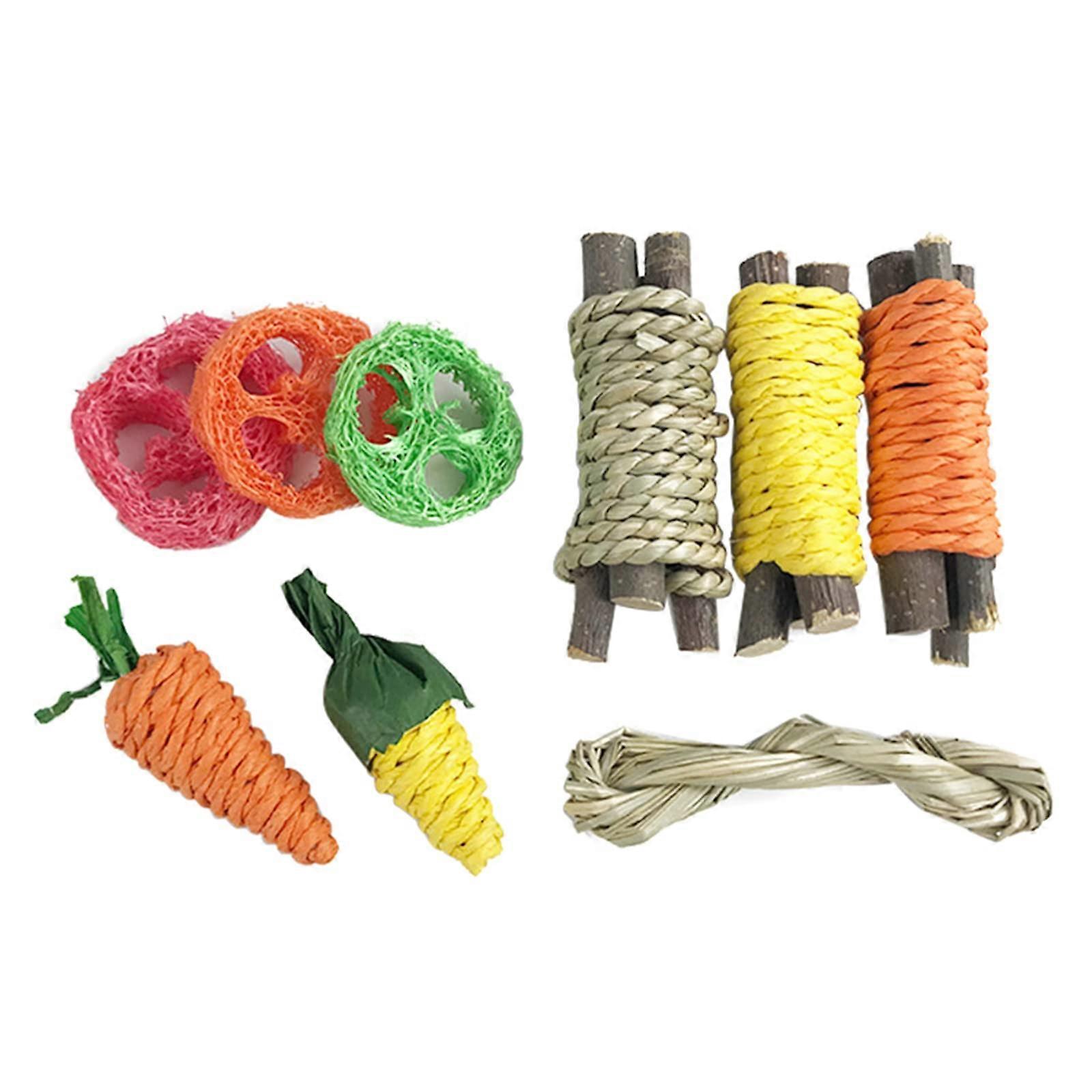 Pack of 9 Small Animal Activity Accessories Molar Applewood Stick Chew for Teething for Pets