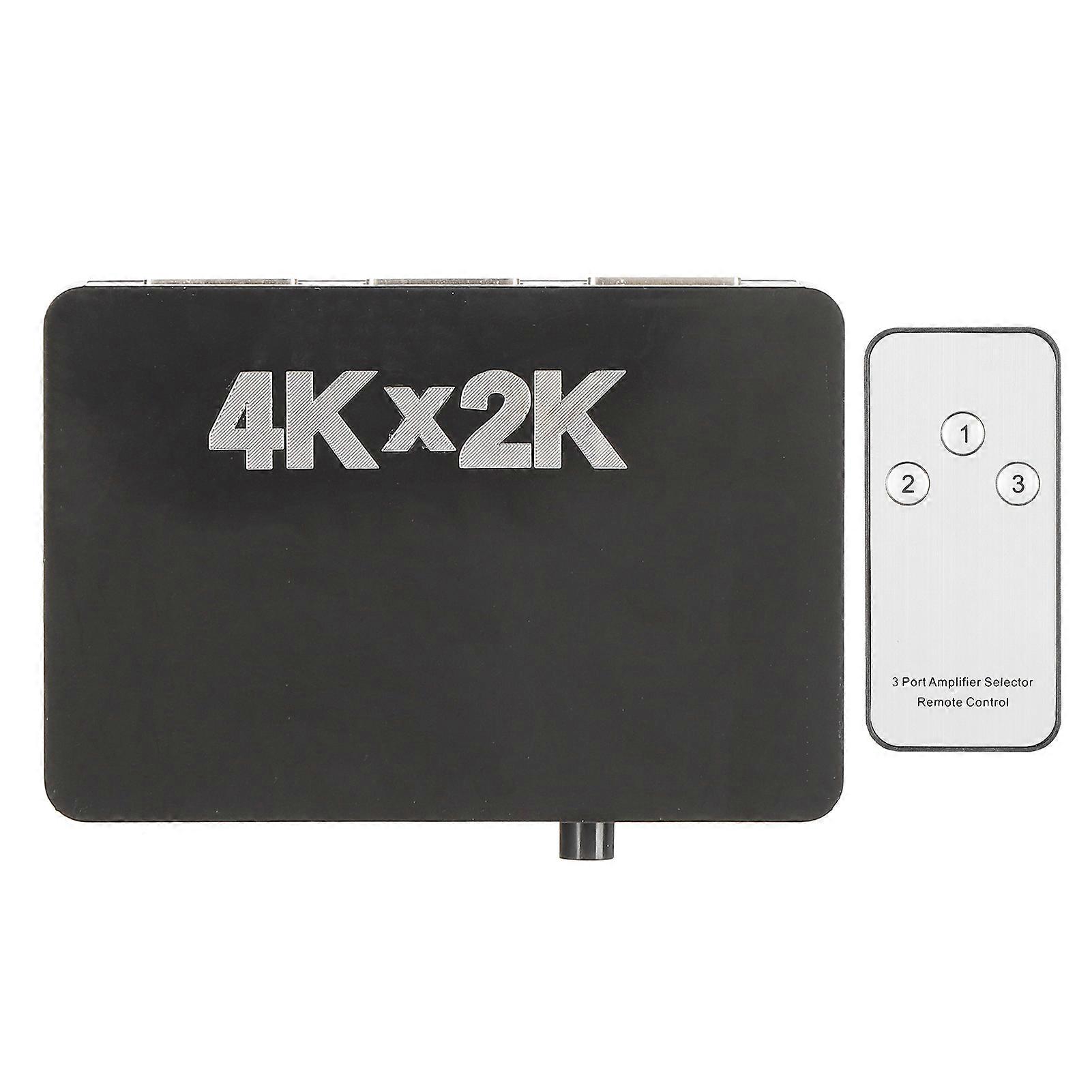3 Input 1 Output Switcher HDMI-Compatible 2Kx4K HD Video Signal Splitter with Remote Control