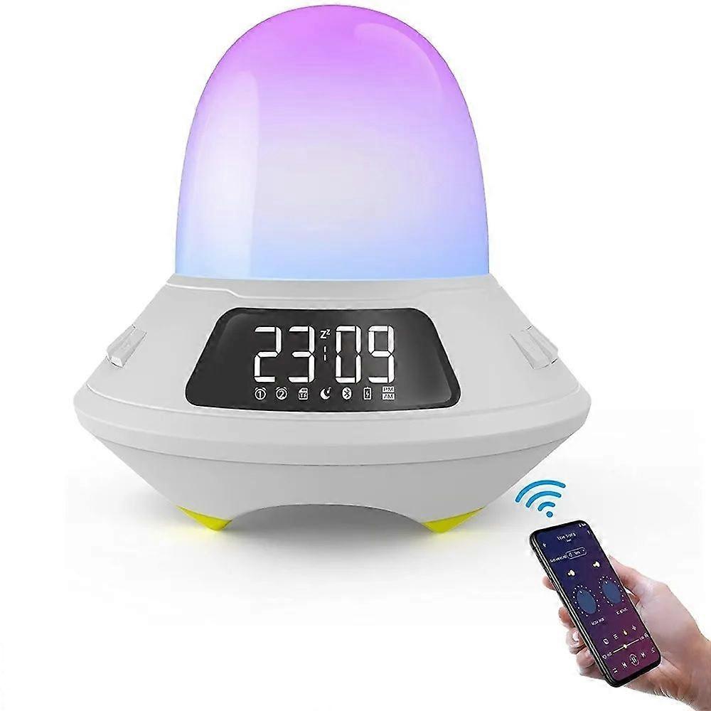 White noise with night light alarm clock with snooze function wake up light and night light