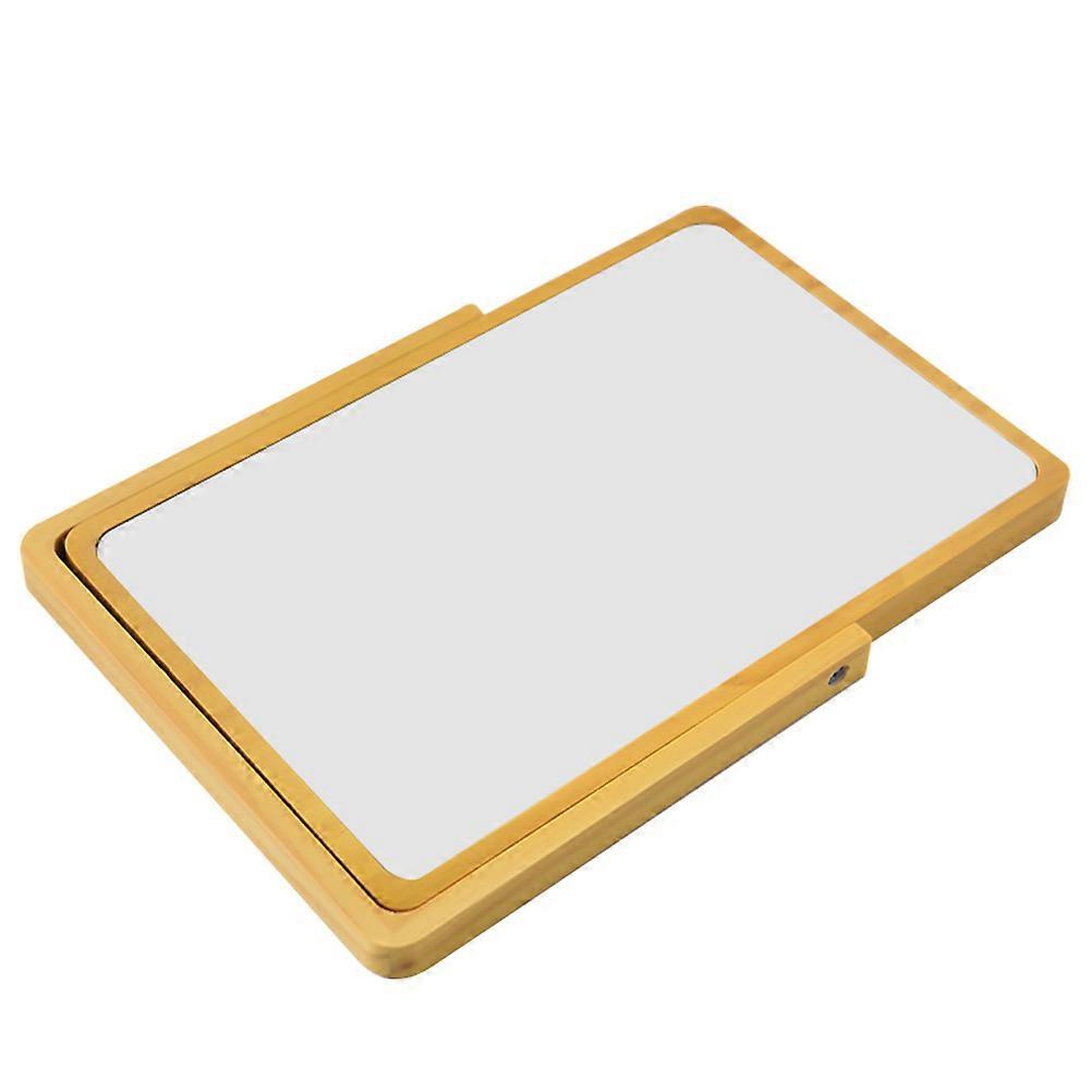 Vanity Mirror For Desk Creative Wood Table Mirror Bedroom Use Compact Size 1Pcs