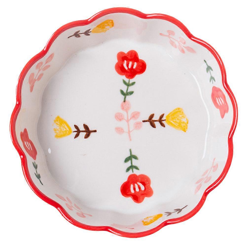 Fruit Serving Bowl Ceramic Dessert Round Simple Design Daily Use 14.7x14.7x4.7cm Microwave Safe 1Pack