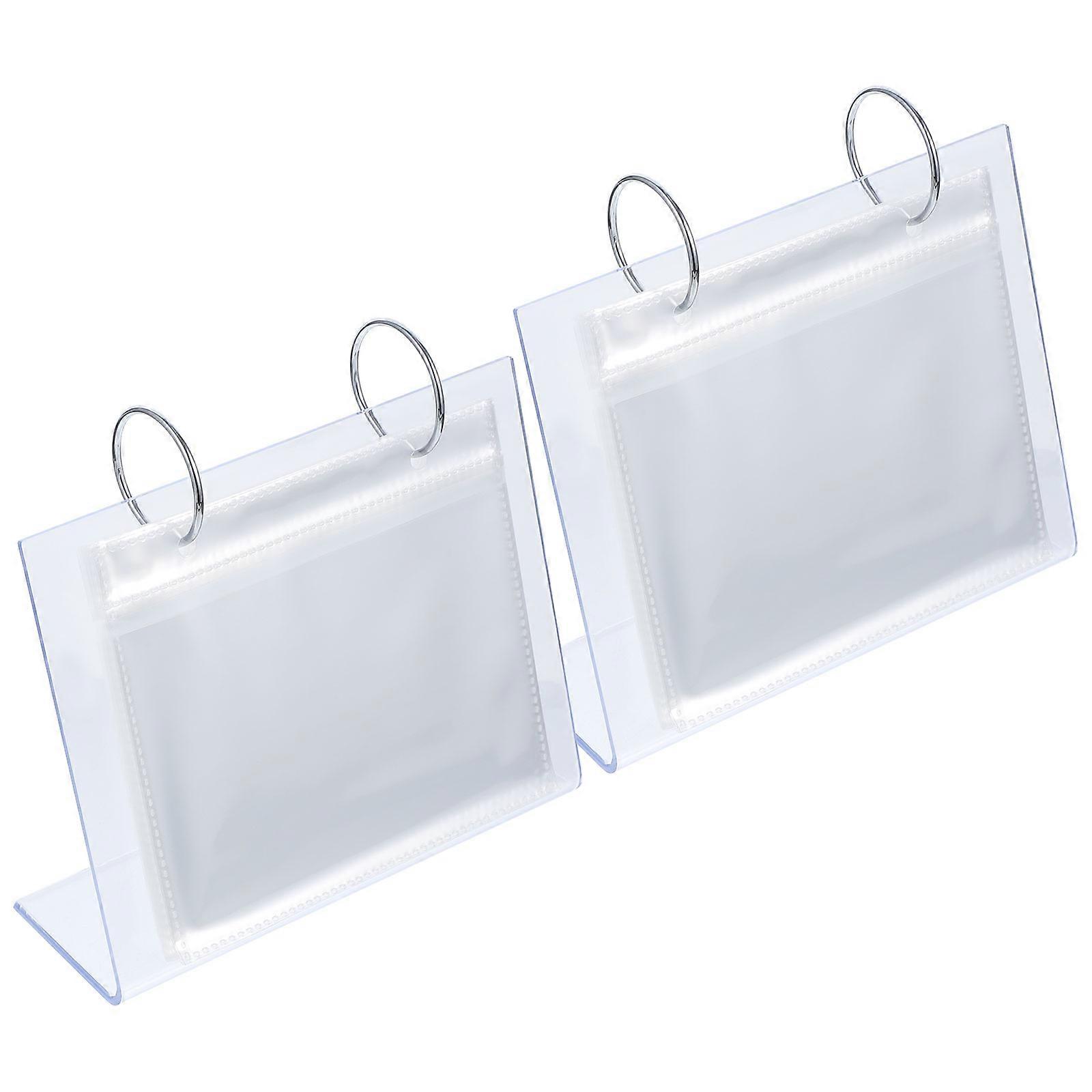 Acrylic Tabletop Photo Album Stand Vertical Landscape Frame for Desktop Display of Pictures & Postcards – Compact Lightweight Design