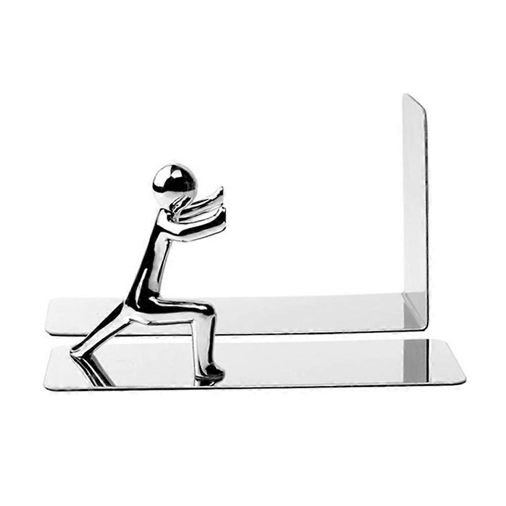 Desktop Book Stands Heavy Duty Bookend For Study Room Rectangular Shape Stainless Steel Made Prevent Tumbling 1 Pair