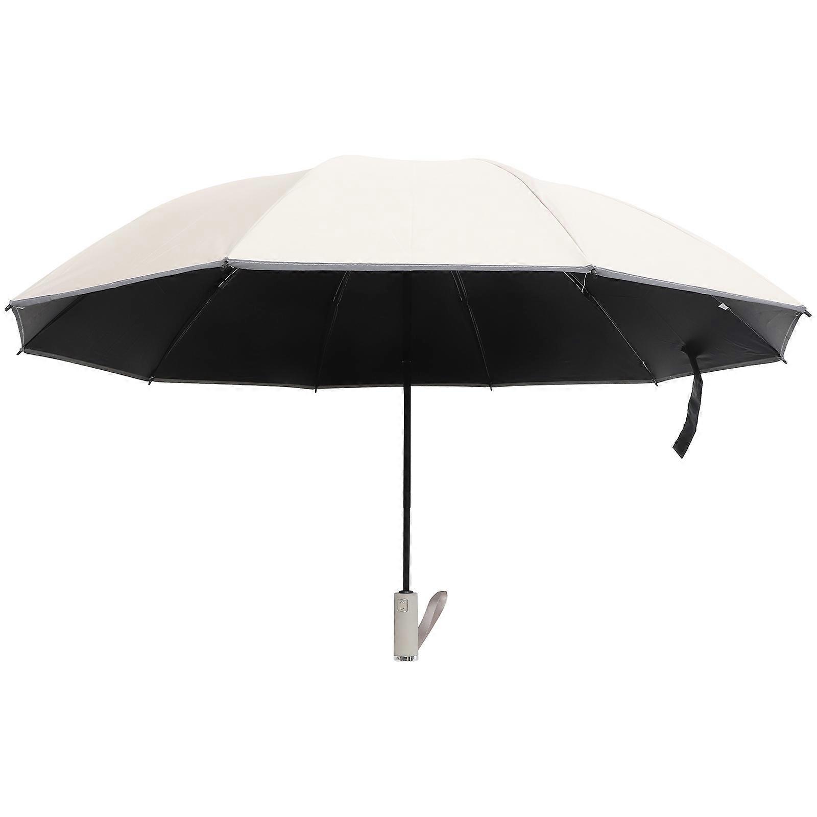 Travel Size Umbrella Heavy Duty Umbrella For Adults Beige 105X60cm Sun And Rain Protection 1Set