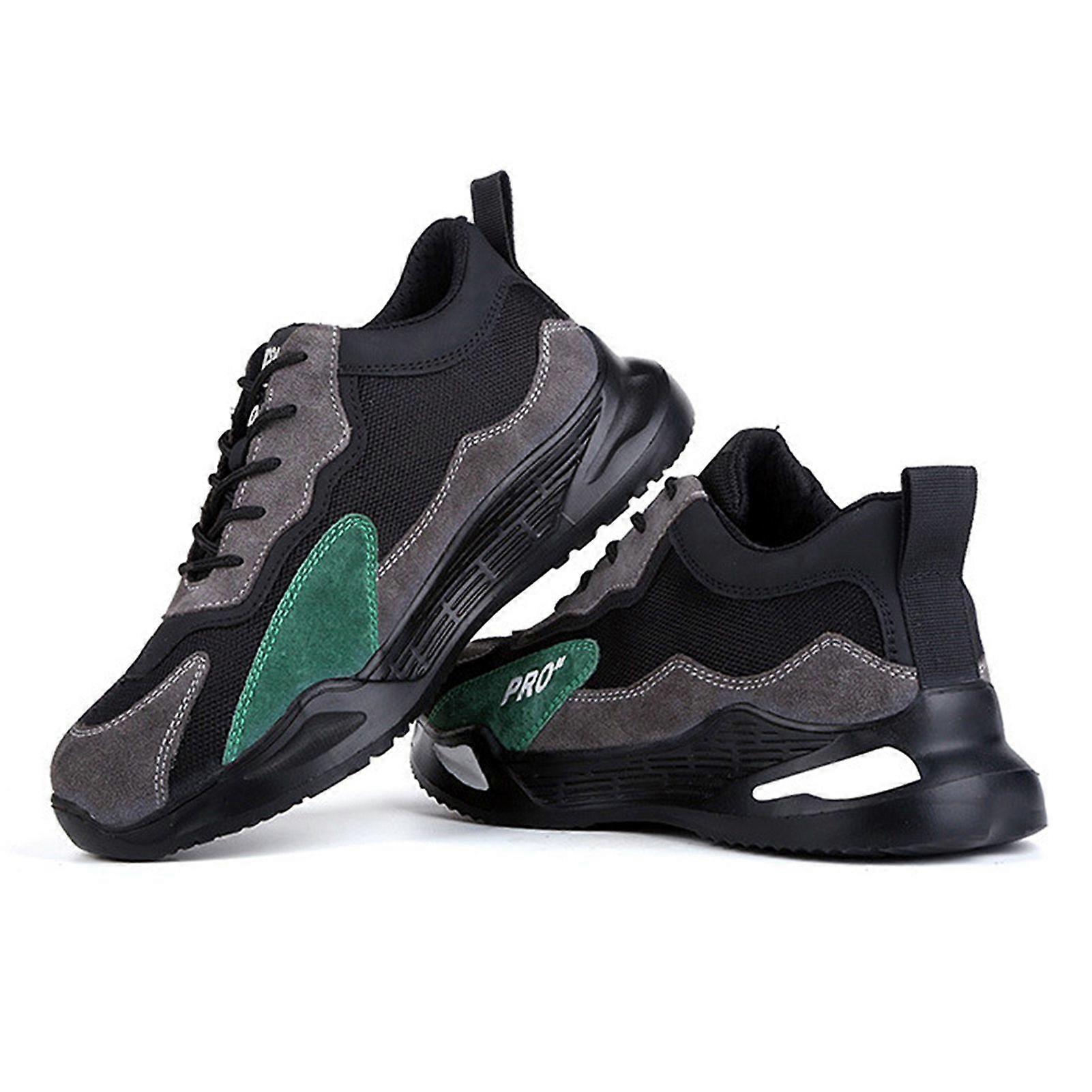 Men Work Shoes Lightweight Breathable Protective Shoes Safety Shoes Sneakers with Steel CapsYMHC