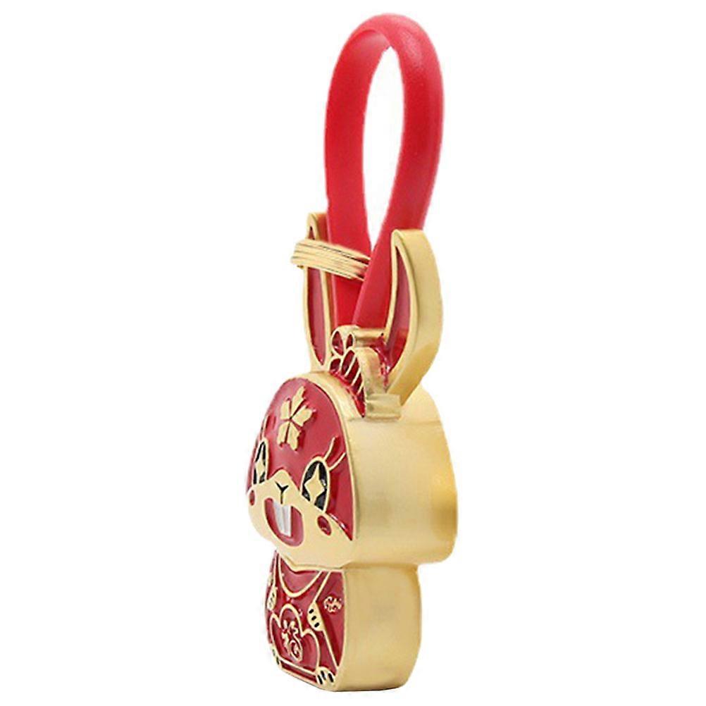 Metal Rabbit Keychain Pendant Chinese Zodiac Charm for DIY Crafts, Bag Decor, Key Rings & Lanyard Designs