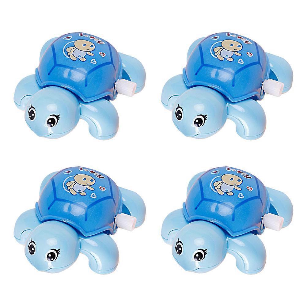 4pcs Cartoon Tortoise Wind Up Toy – Bright Colors, Educational Design to Stimulate Vision for Boys