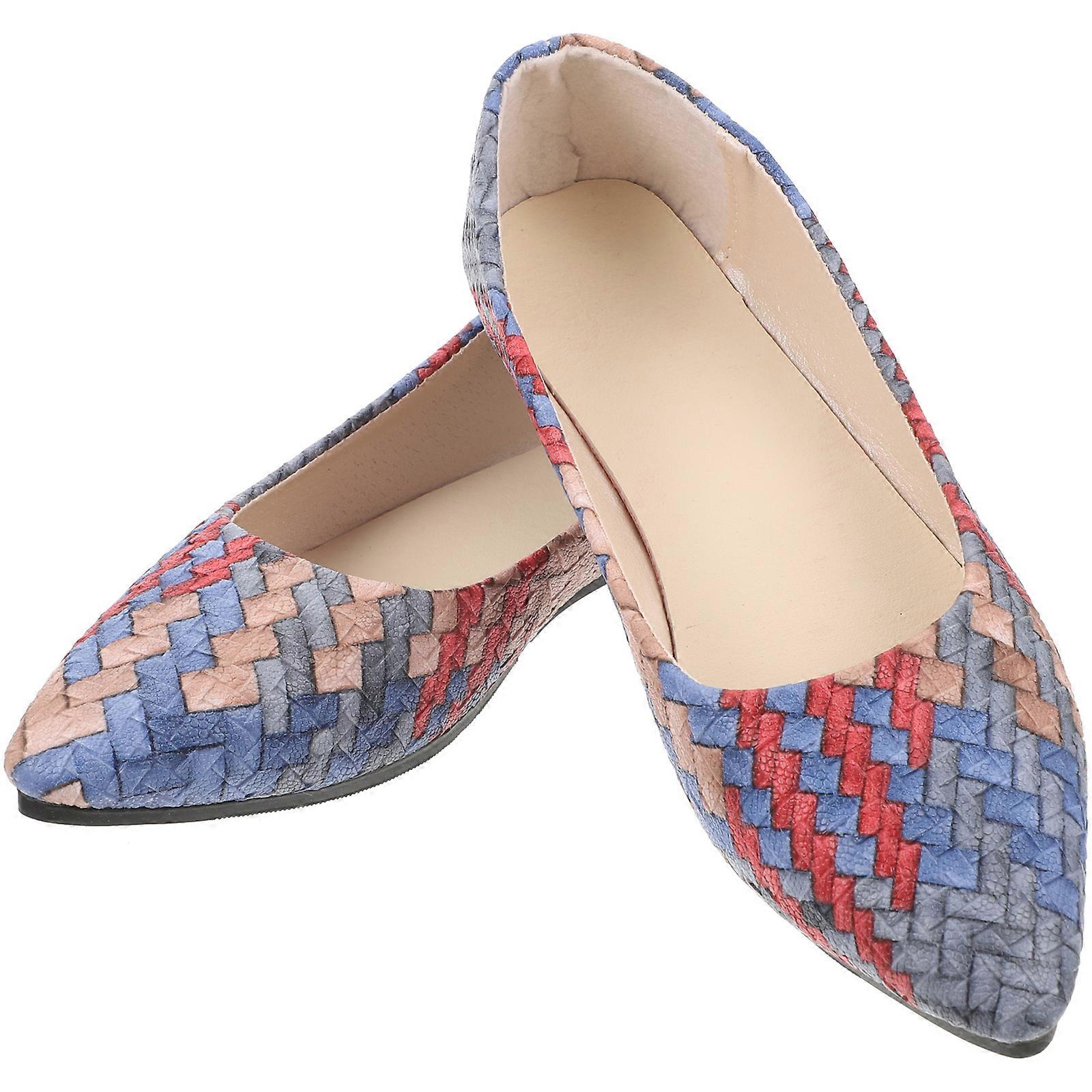 Chaussures plates rouges confortable design décontracté bout ouvert 1 paire