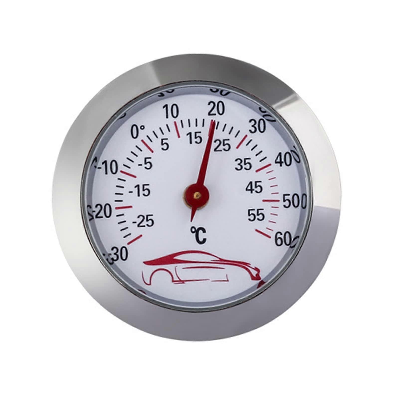 Car Thermometer 30 To 60C, Embedded Temperature Gauge, 43mm Round Analog Monitor, Automotive Gauge