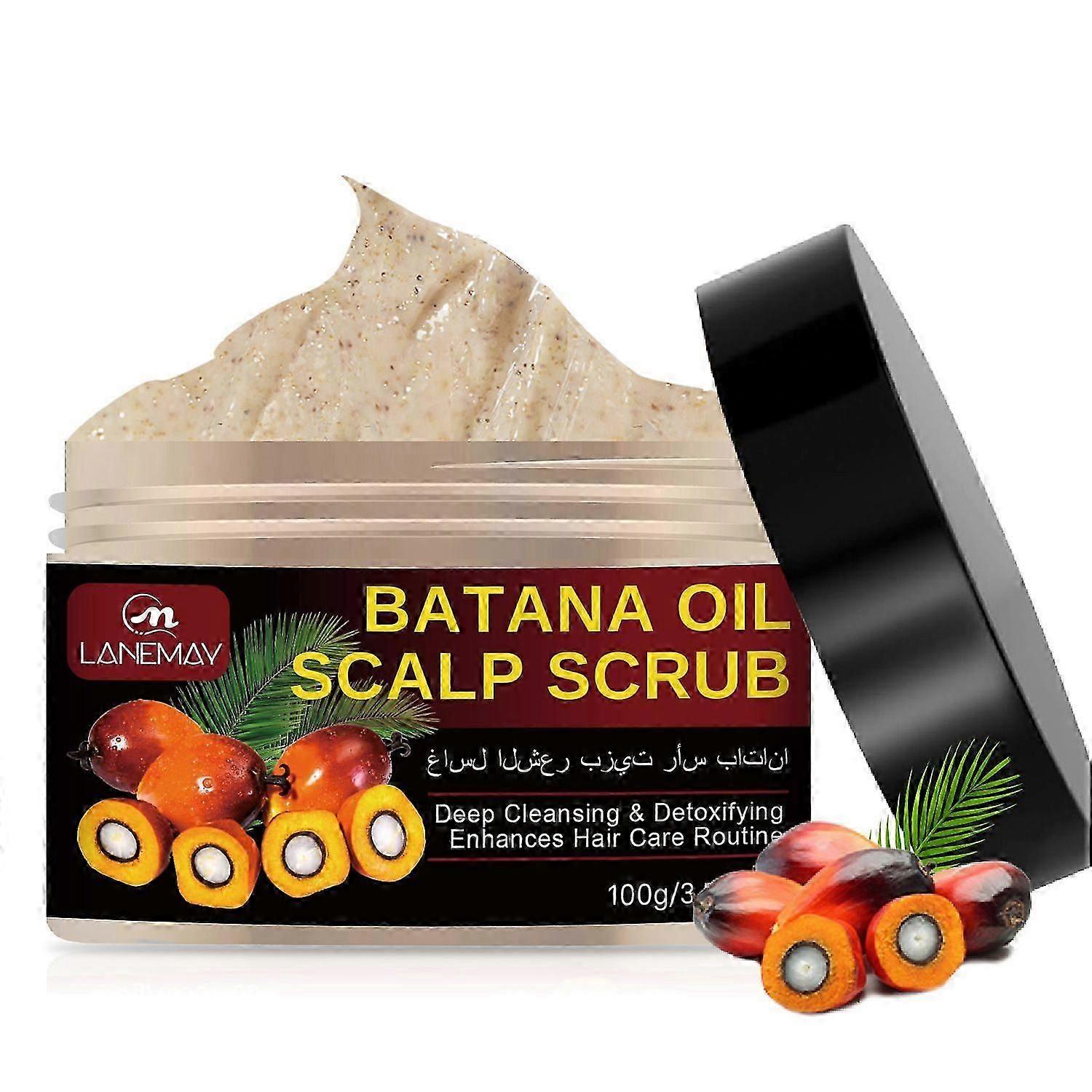 Batana Oil Scalp Scrub, Scalp Scrub with Batana Oil, 2-in-1 Shampoo Scalp Exfoliator for Hair Treatment, Removes Buildup & Dandruff, 100g