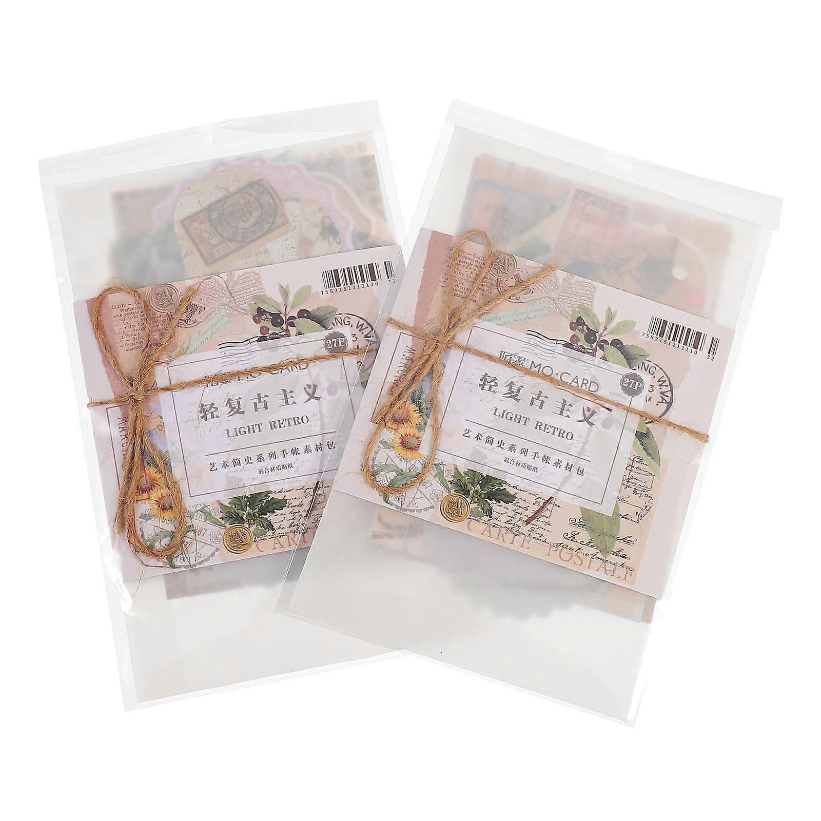 Scrapbooking Supply Kits 2 Sets Rectangular Decorative Paper For DIY Manual Projects And Crafts 9X14CM