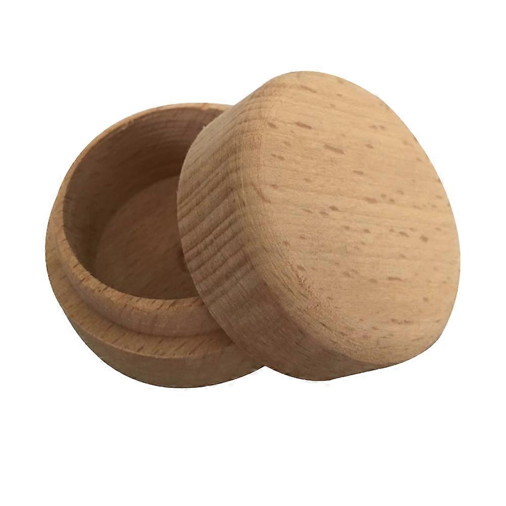 2PCS Round Jewelry Storage Box Made of Composite Material for Lasting Use Light Brown