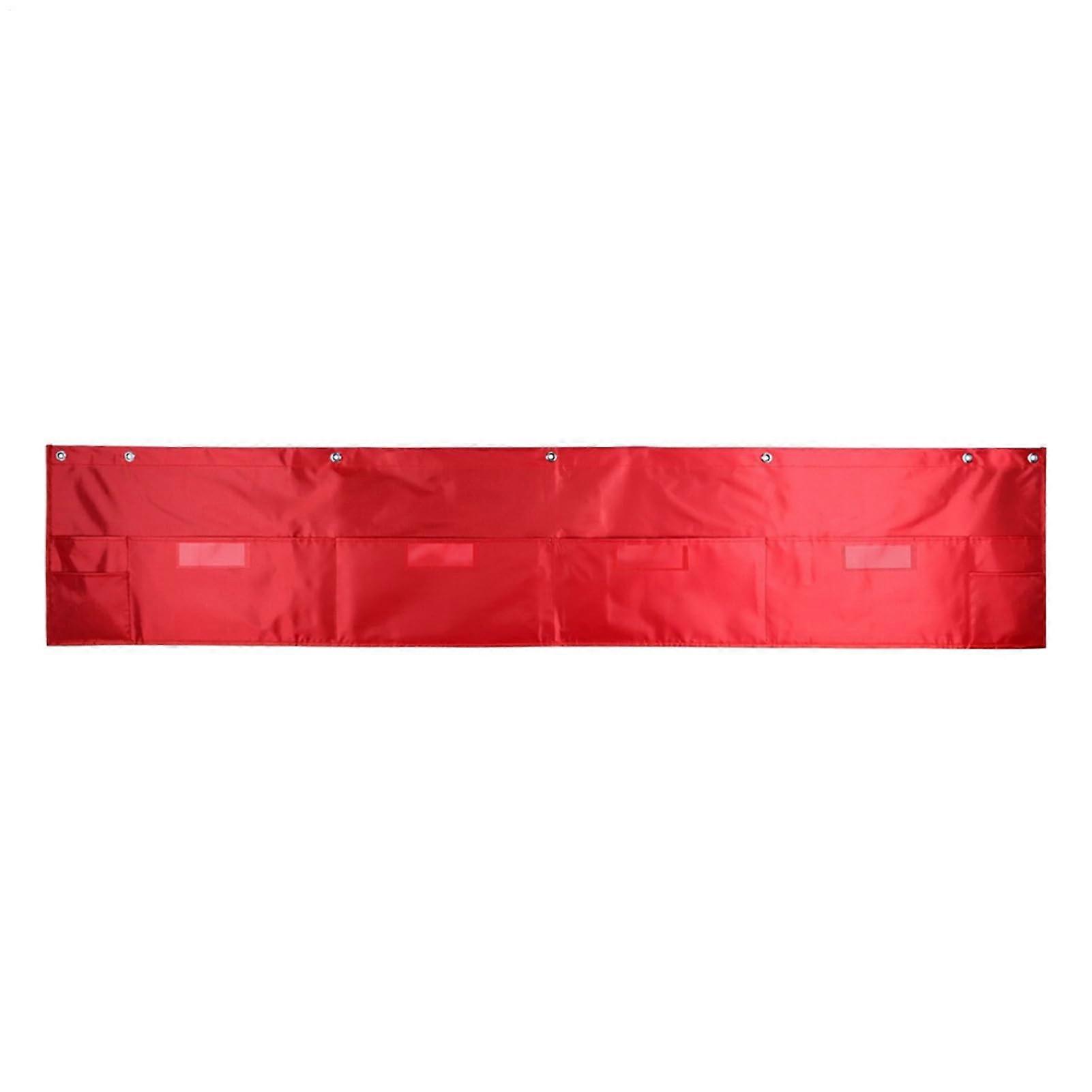 Wall folder, organizer, large capacity with hangers, spacesaving for office, classroom, red