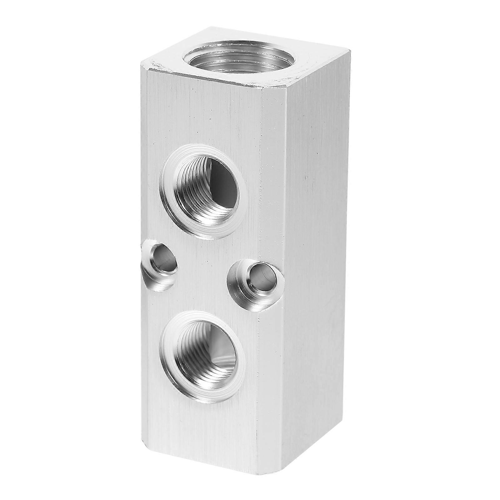 1 Pc Air Hose Inline Manifold Block Splitter Pneumatic Fitting Silver