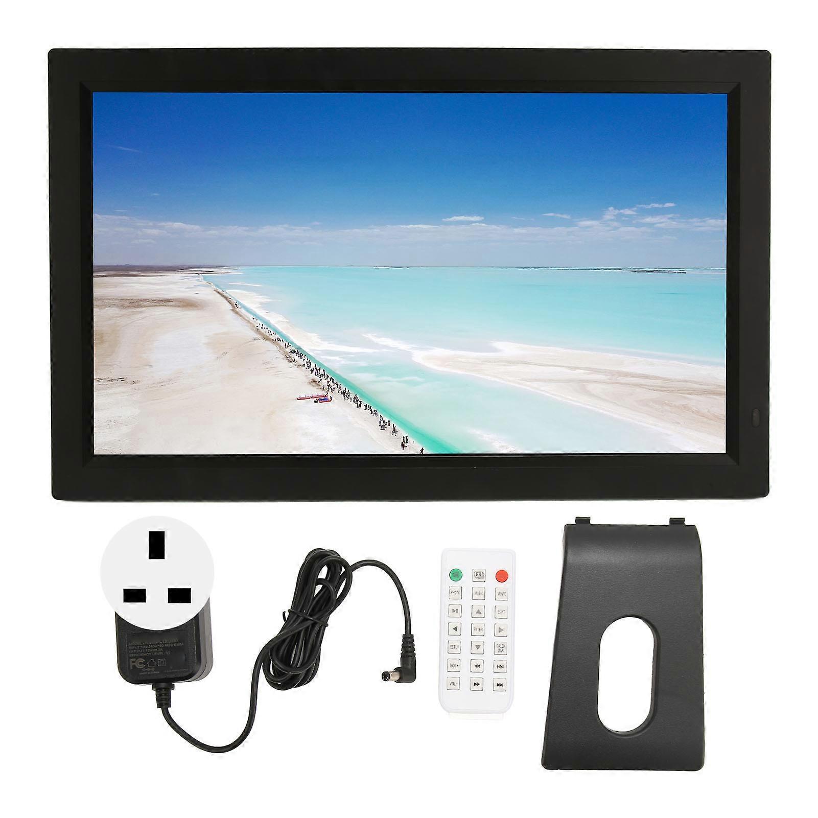 21.5" HD IPS Digital Photo Frame with USB, Video, Music, and Remote - UK Plug