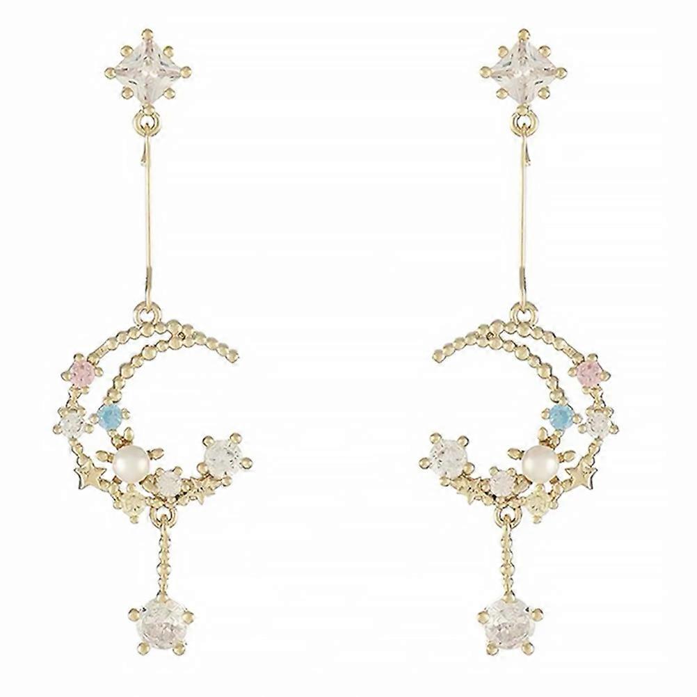 Moon Tassel Earrings for Decor Retro Design 1Pair Dangle Earrings