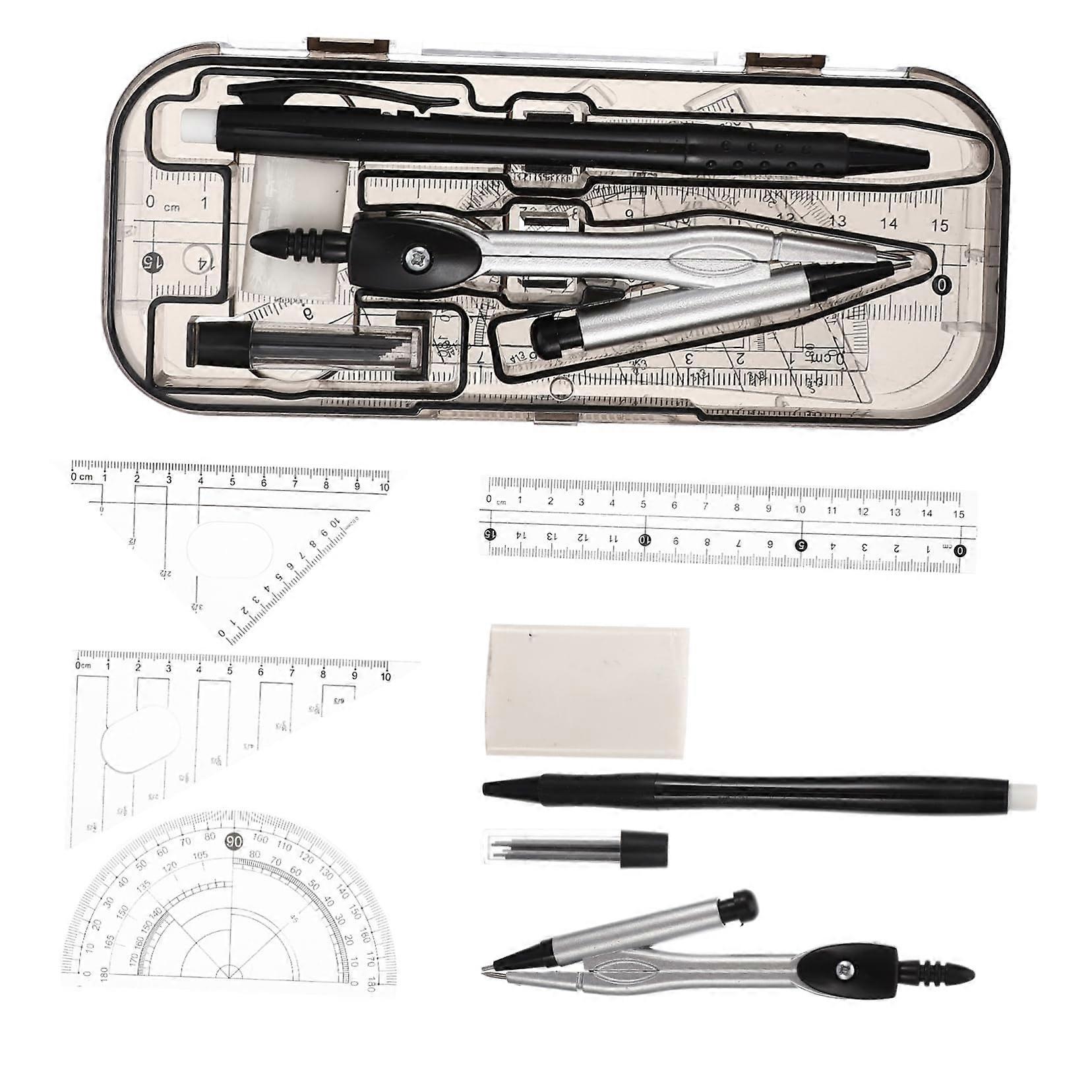 Stationery set Office compass Geometry protractor Measuring set Geometry set Tool set
