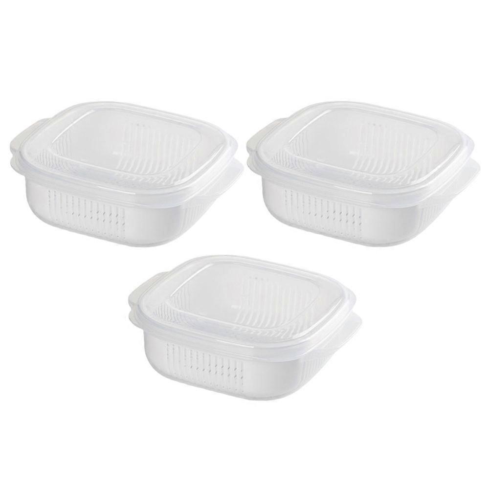 Rice Organizer Kitchen Containers Meal Preparation PP Material Heating 3Pcs
