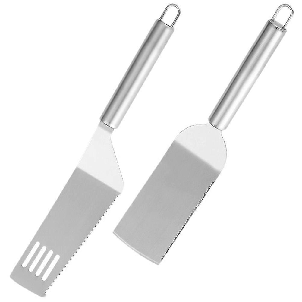 Stainless Steel Pizza Server Tool for Kitchen Use Silver Professional Baking 2Pcs