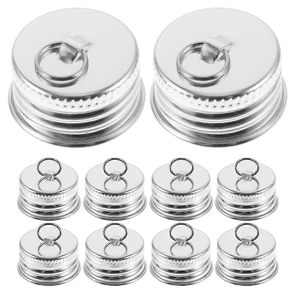 Wide Mouth Mason Jar Pour Spout Lid Aluminum Screw Caps For Packaging Needs Airtight Fit Electroplated Finish Round Shape 2.50X1.30X0.30cm 12Pcs