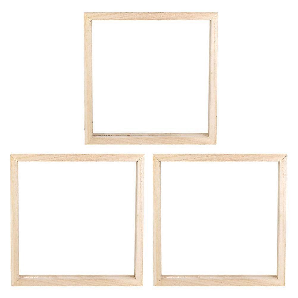 Beige Synthetic Material Photo Frame for Decoration with Acrylic Glass and Wood Vertical or Horizontal Display