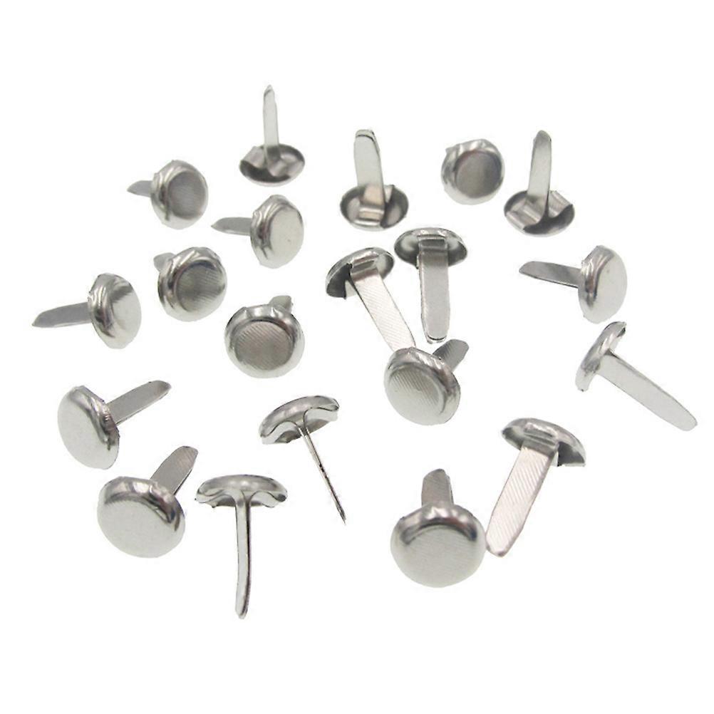 100個ミニラウンドブラッド2本足ホーンネイルクラフト用品子供用紙スタンピングスクラップブッキングDIYツール(色合わせ)