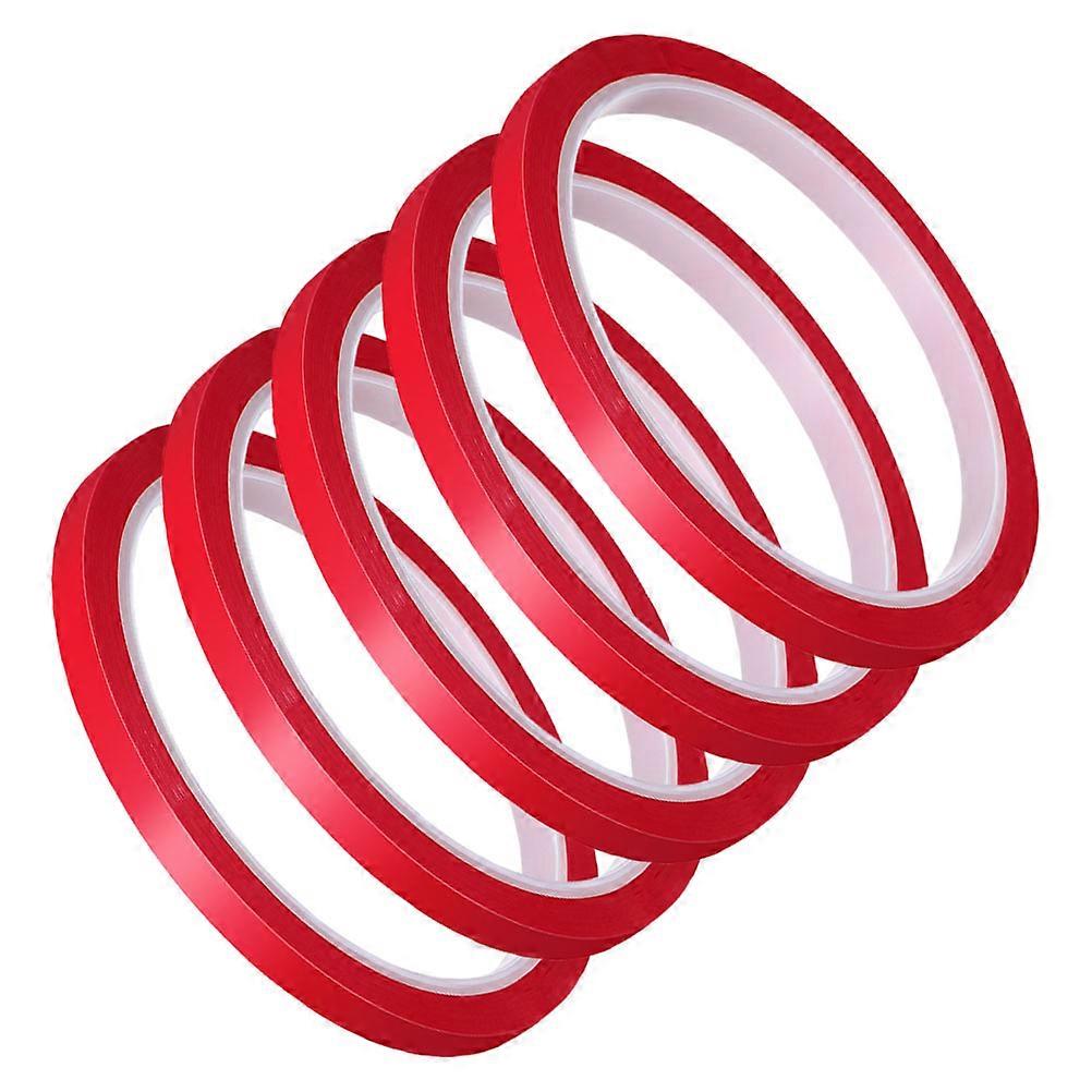 Red Fine Line Trim Tape – 5pcs Self Adhesive Automotive Strip for Car Doors, Windows, Trunks – Durable, Dustproof, Noise Reducing Wrap