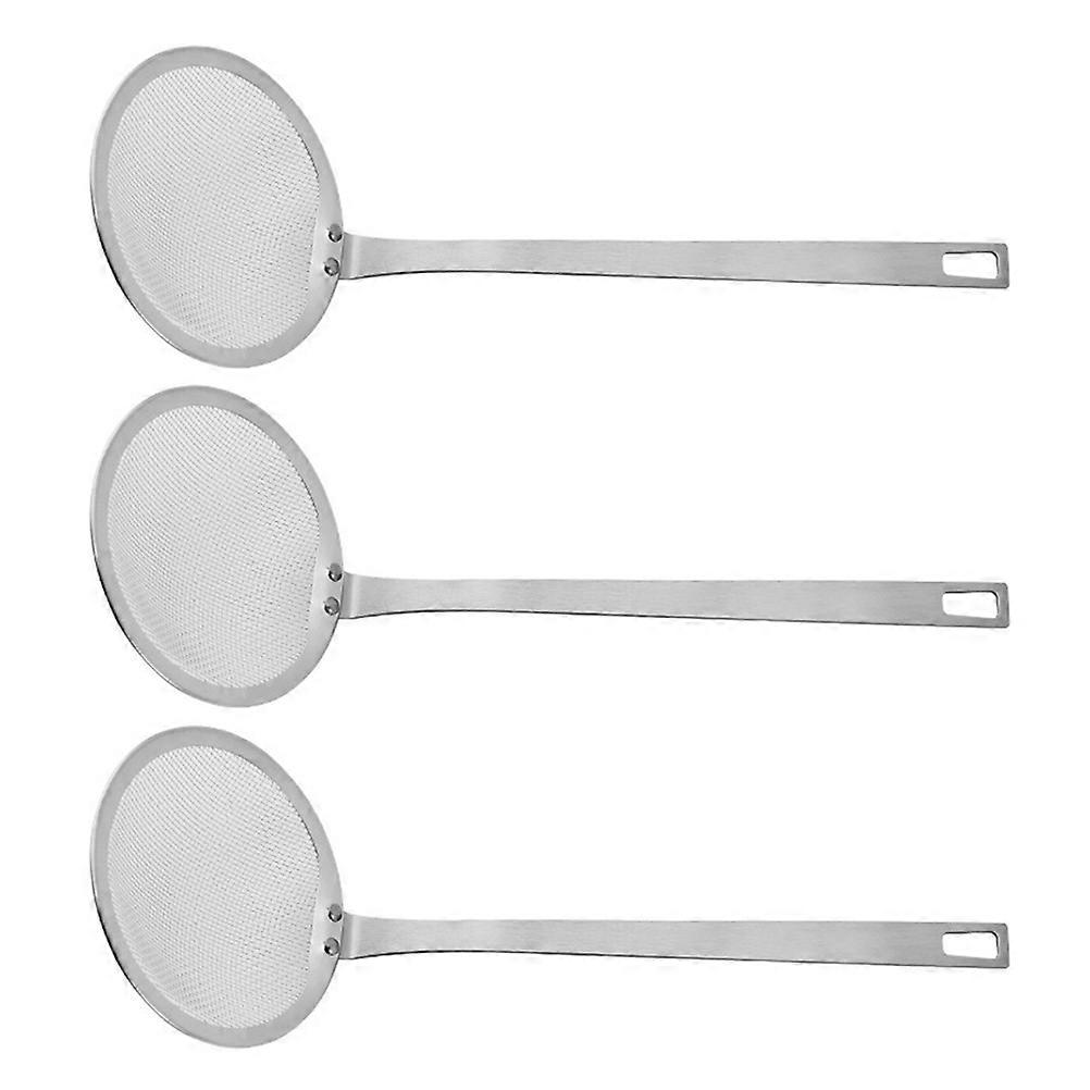 Silver Metal Pasta Strainer For Home Users Cooking Enthusiasts With Round Shape 3Pcs