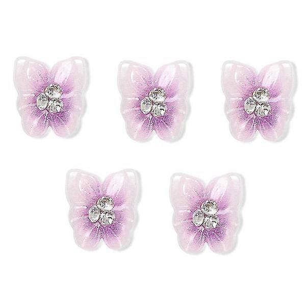 Butterfly shaped crystal nail decorations, 4 pcs.
