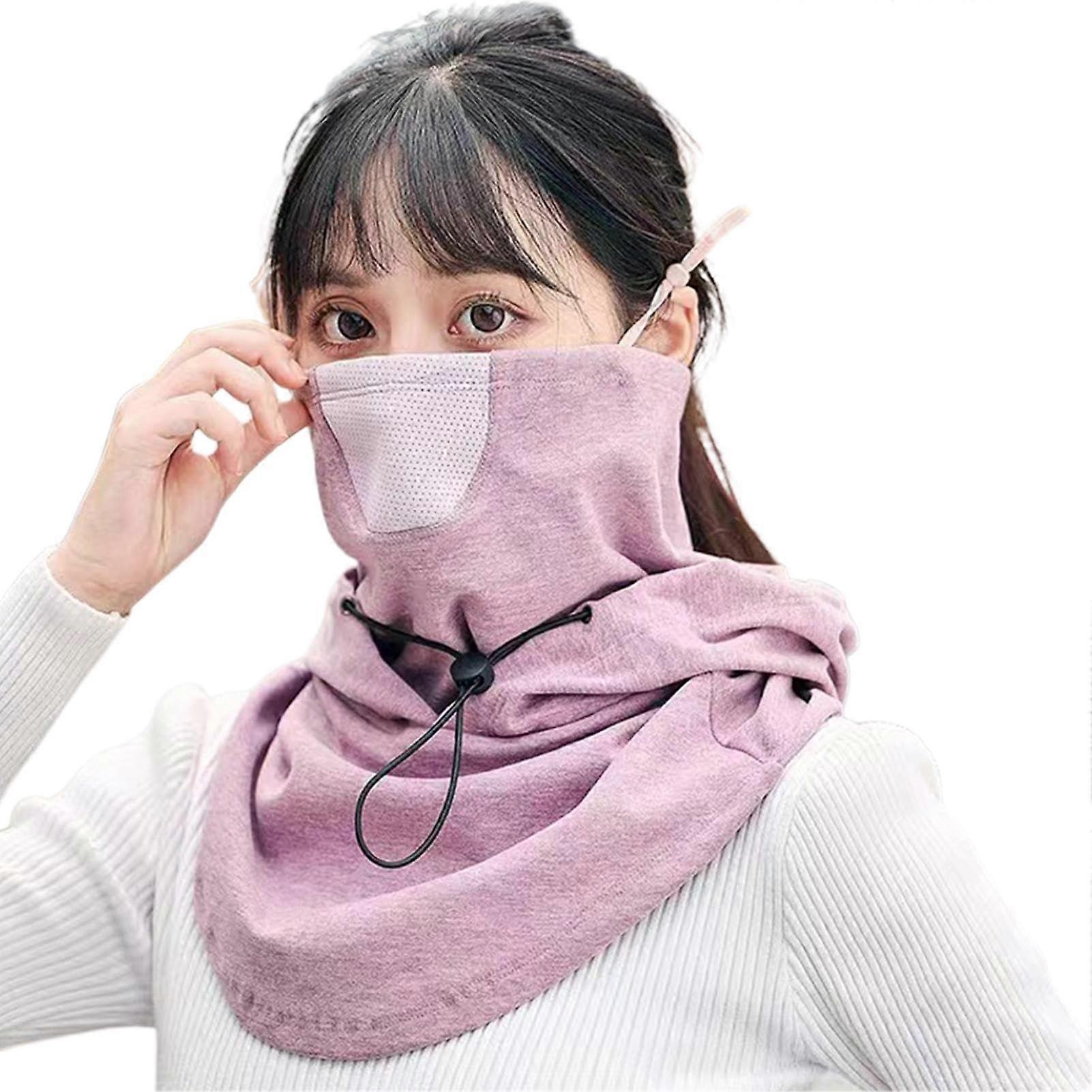 Men's ski mask, neck warmer for cold weather, adjustable neck warmer, balaclava for men, integrated design for family friends and colleagues, violet.