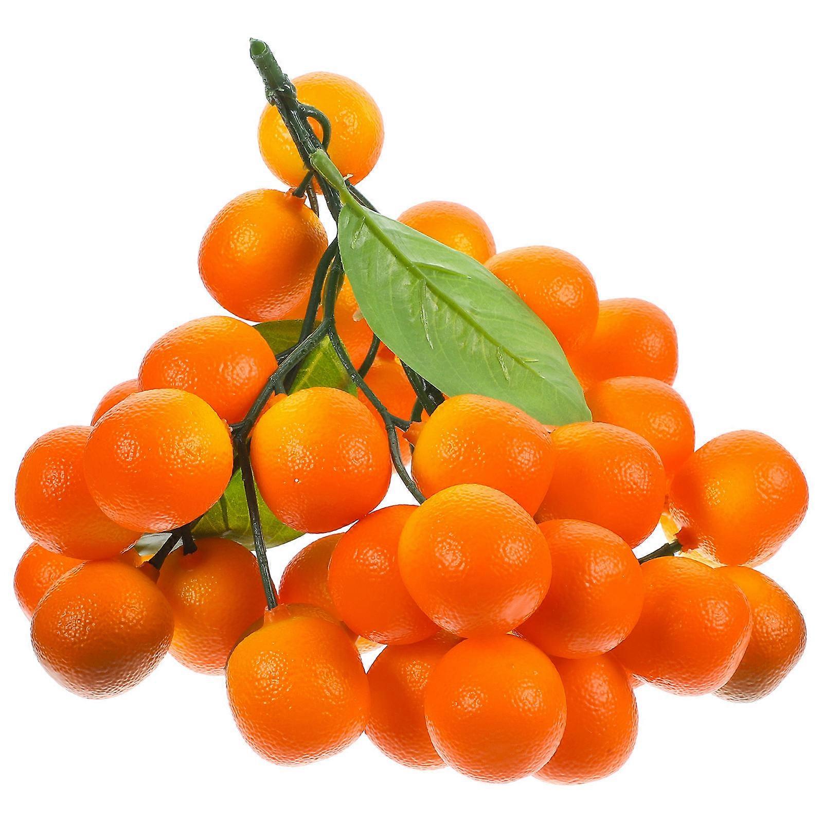 Artificial Lifelike Orange Fruit String Fake Branch Decorative Home Party Teaching Photo Prop Realistic Design Safe Material Compact