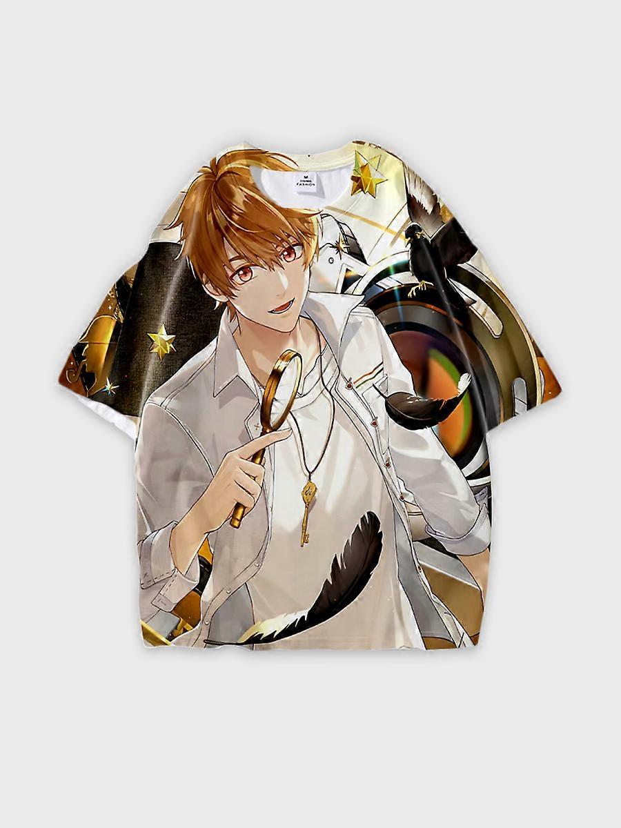 T-shirt round neck Role Pattern loose short sleeve E3142