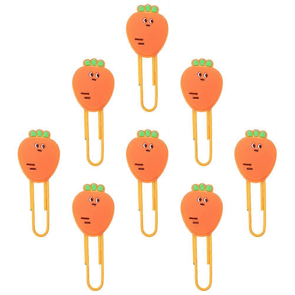 Carrot Shaped Paper Clips for Daily Use Made of PVC Orange Color Versatile for Office and School 8pcs