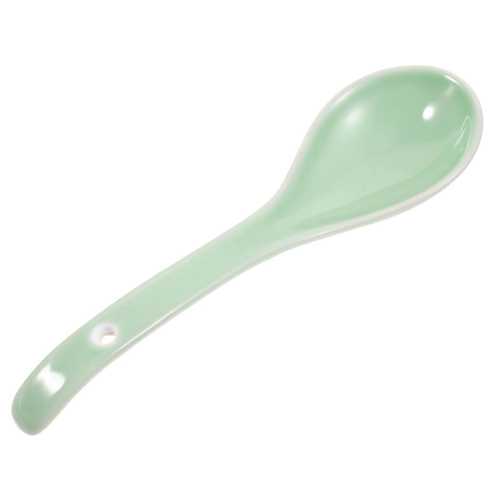 Ceramic Tableware Spoon Heat Resistant Multipurpose Easy to Clean Large Home Restaurant 1Pack