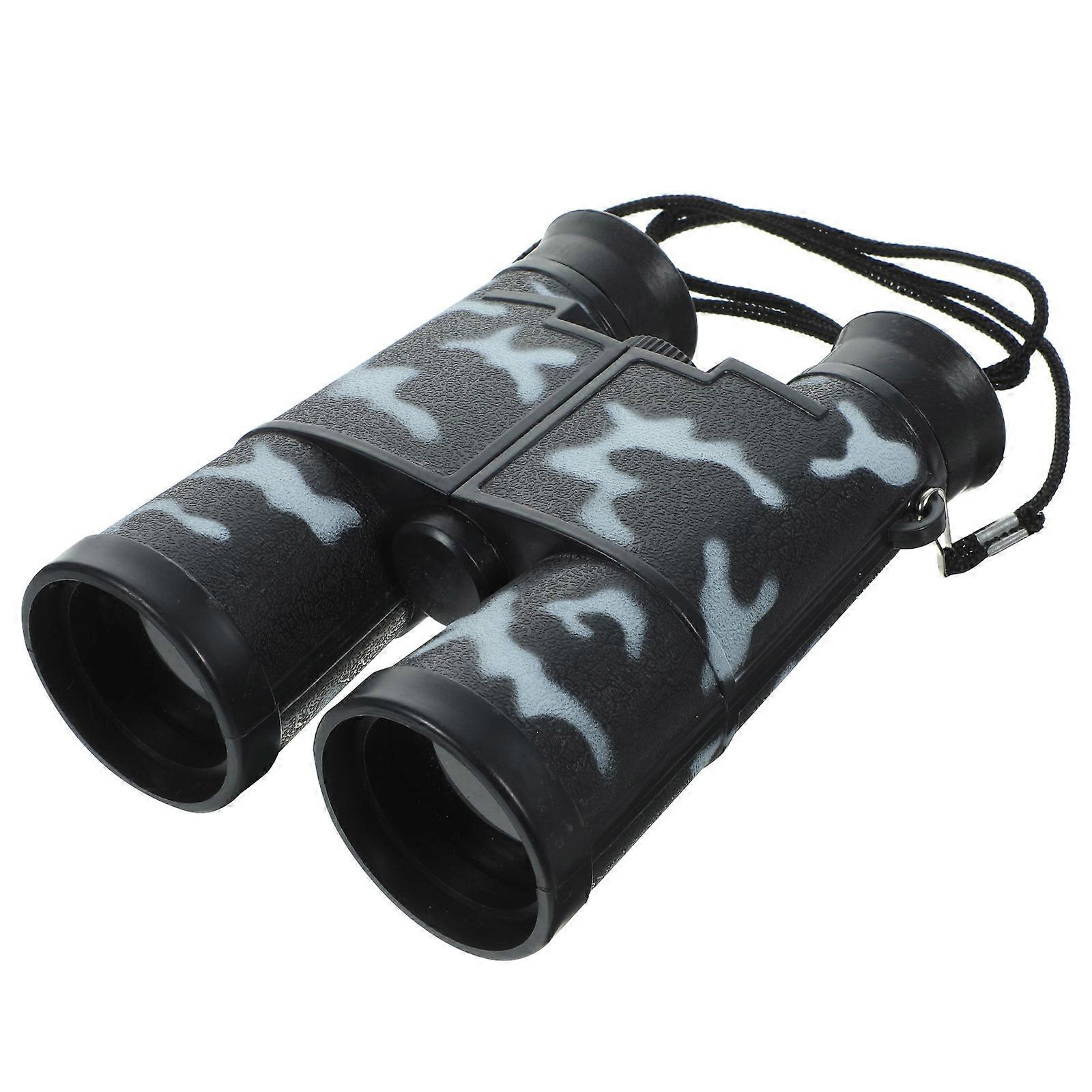 Black Kids Binocular with Lanyard for Outdoor Use Made of ABS Safe and Durable