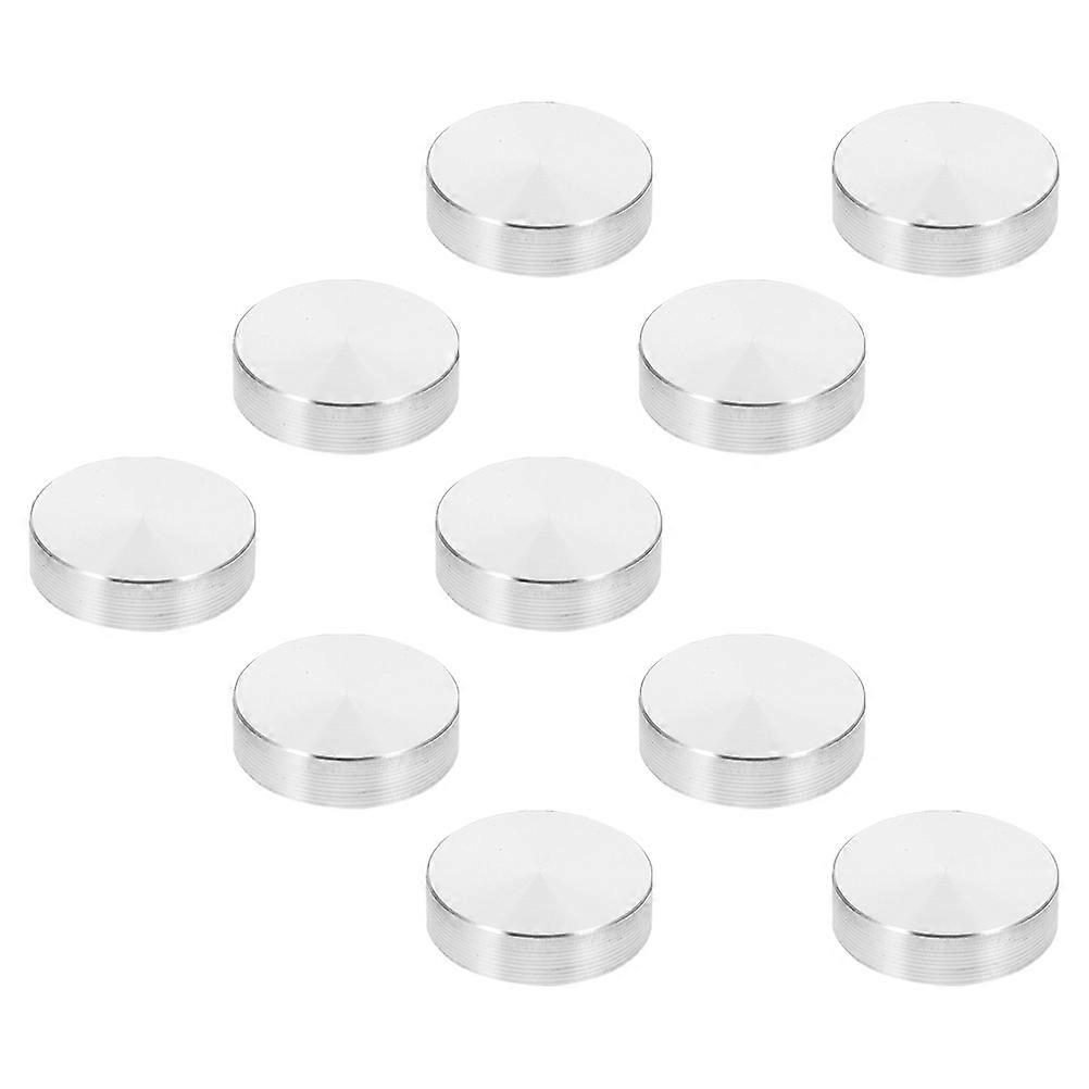 10pcs Circular Aluminum Discs Thread Plate Kit Versatile Hardware for Glass Tables Dining Tables TV Cabinets