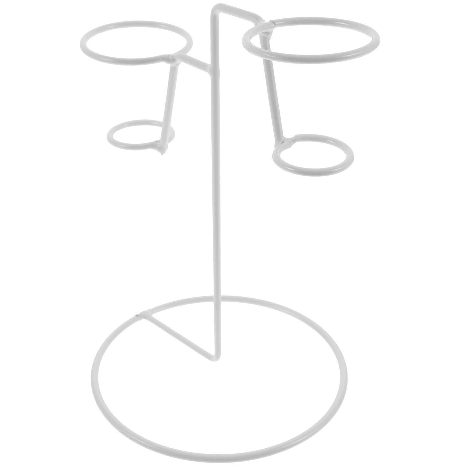 White Iron Ice Cream Cone Holder for Storage Use with Stable Structure and Smooth Edges 6.5 x 4.2 Inches