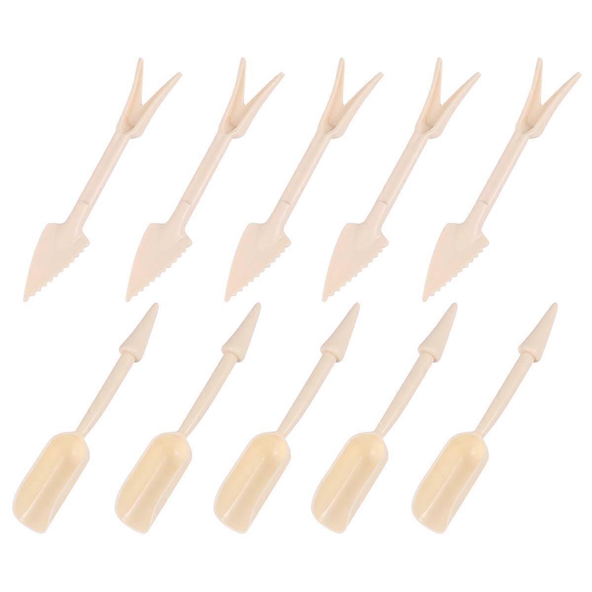 Garden Planting Tool with ABS Material for Easy Transplanting and Digging 10 Pieces Set Light Yellow