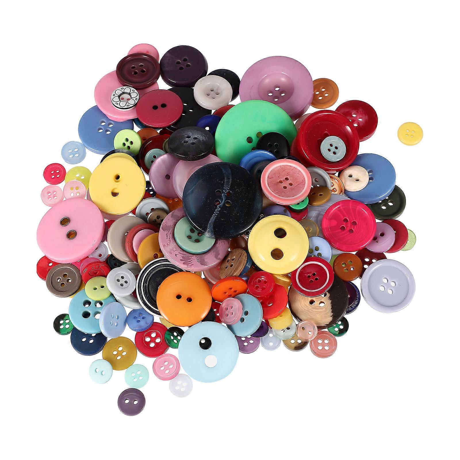 Colored Resin Buttons For DIY Sewing Crafts And Decoration Mixed Sizes 0.3X3X3CM With Premium Quality 1 Set Approx 600 Pieces